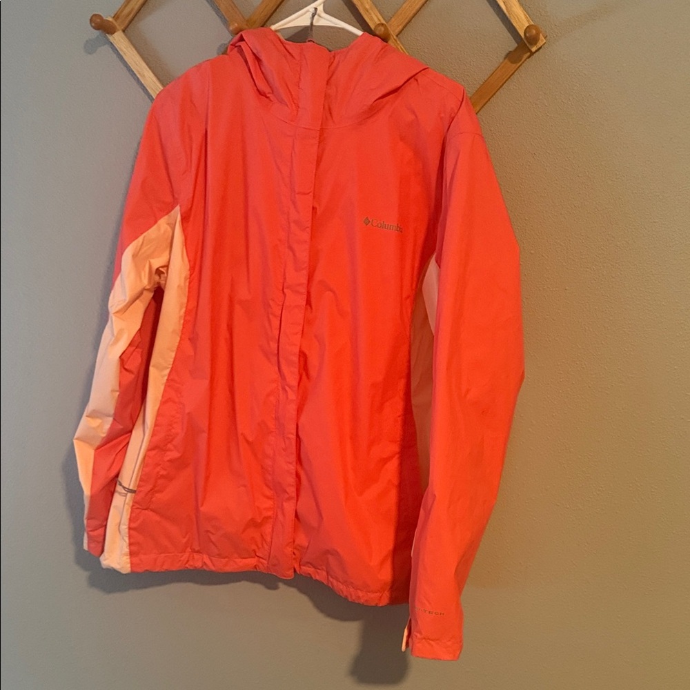 Columbia Peach Zip Up Hooded Light Weight Jacket